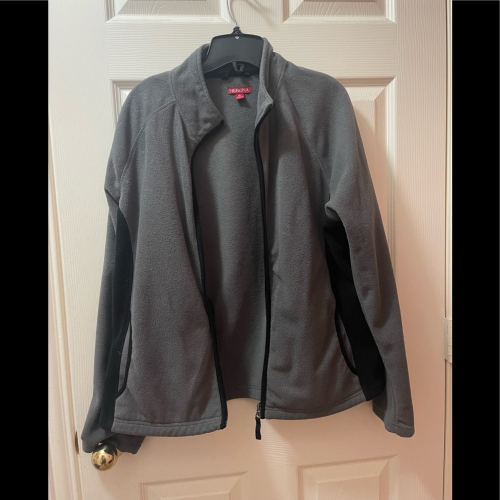 Gray fleece jacket